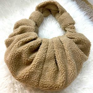 Sherpa teddy bear croissant bag